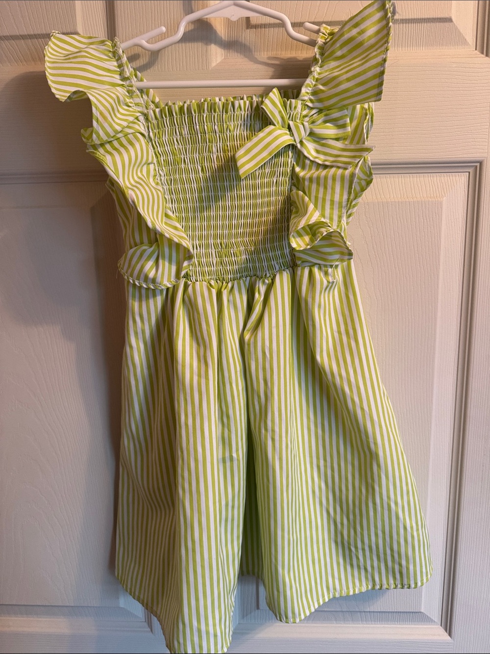 Habitual Lime Green and White Striped Ruffle Sundress